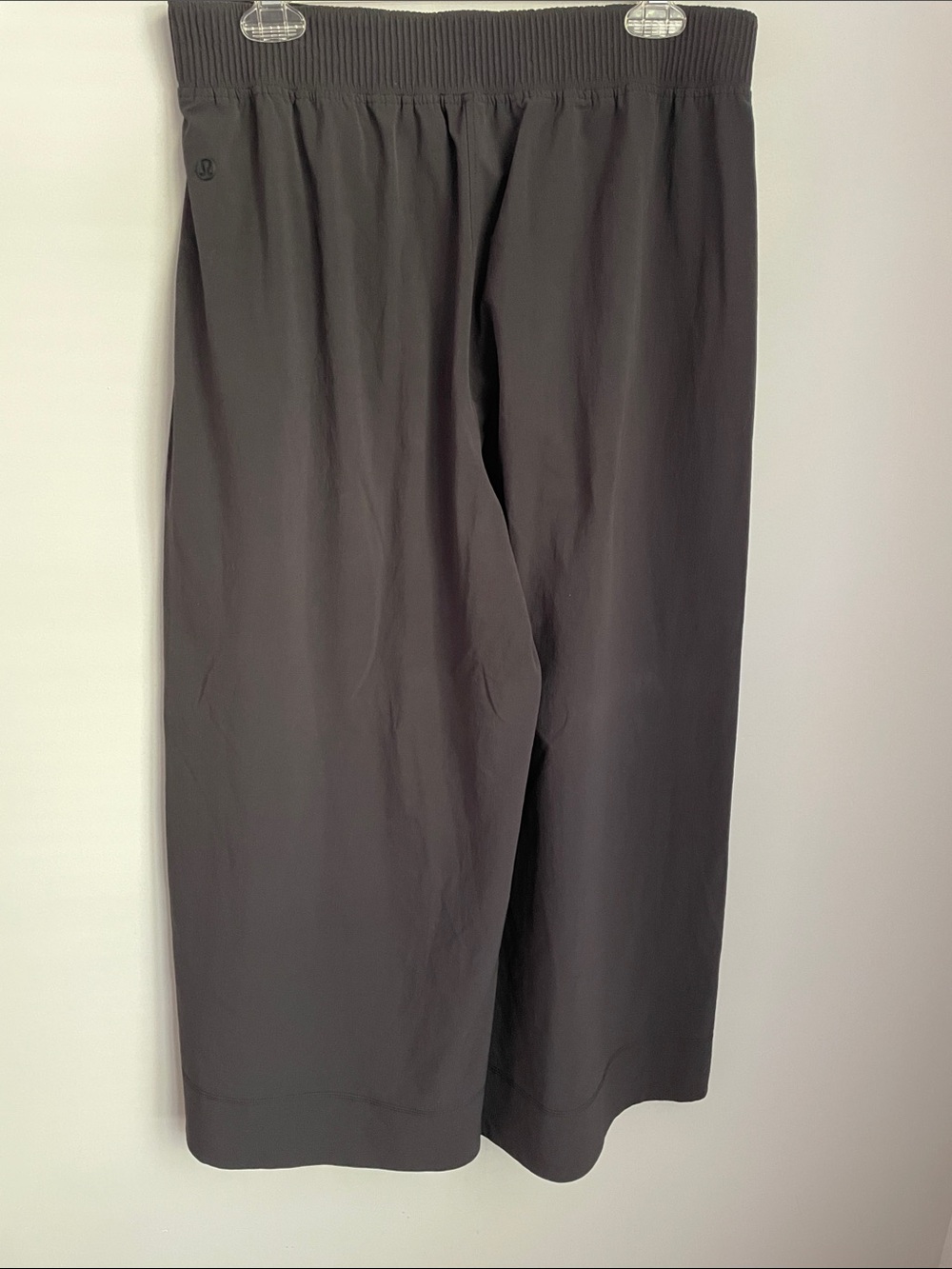 Lululemon Black Stretch Woven Wide Leg High Rise Cropped Pants Size Large - Picture 12 of 13